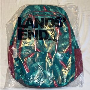 Lands' End Teal and Burgundy Backpack